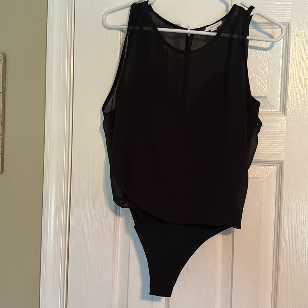 Sheer Black Bodysuit, with lining